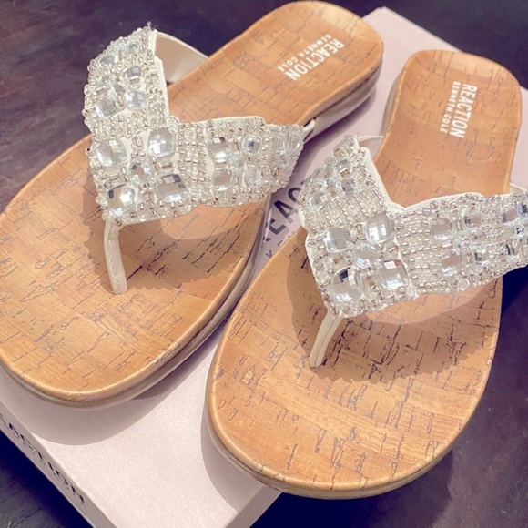 Kenneth Cole Jewel Embellished GlamAthon Flip Flop - Picture 2 of 12